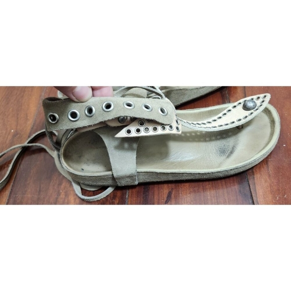 Isabel Marant Suede Studded LaceUp Sandals Women’s Sze 38 Leather Boho Gladiator - Picture 8 of 16